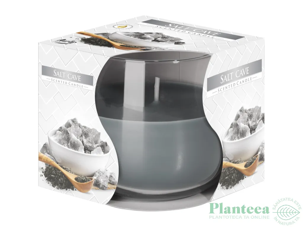 Lumanare parfumata pahar 24h salt cave 130g - AURA