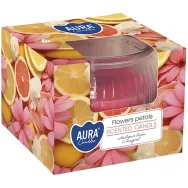 Lumanare parfumata pahar 18h Flowers petals 80g - AURA