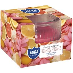 Lumanare parfumata pahar 18h Flowers petals 80g - AURA