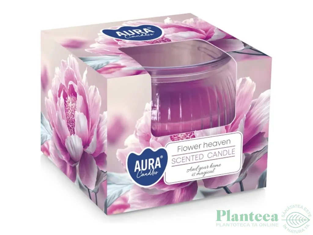 Lumanare parfumata pahar 18h Floral heaven 80g - AURA