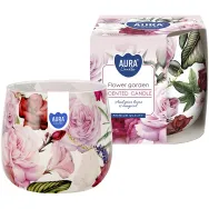 Lumanare parfumata pahar imprimat 20h Flower garden 100g - AURA