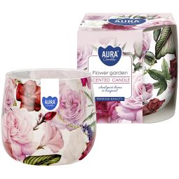 Lumanare parfumata pahar imprimat 20h Flower garden 100g - AURA