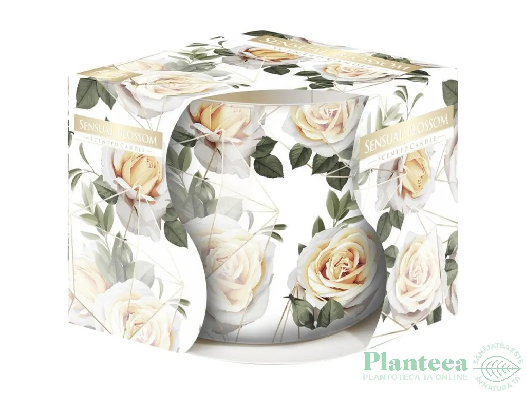 Lumanare parfumata pahar imprimat 20h Sensual blossom 100g - AURA