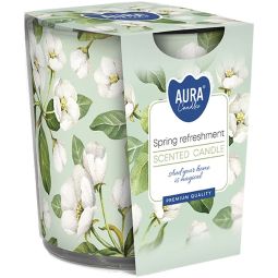 Lumanare parfumata pahar imprimat 22h Spring refreshment 100g - AURA