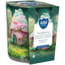 Lumanare parfumata pahar imprimat 22h Wonderland 100g - AURA