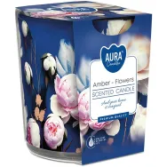 Lumanare parfumata pahar imprimat 22h Flowers 100g - AURA