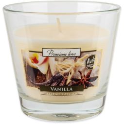 Lumanare parfumata pahar 26h Vanilie 140g - AURA