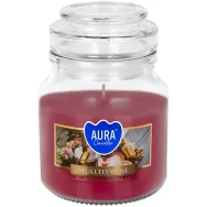 Lumanare parfumata borcan cu capac 28h Vin fiert 120g - AURA