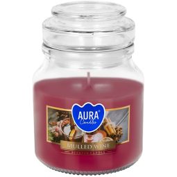 Lumanare parfumata borcan cu capac 28h Vin fiert 120g - AURA