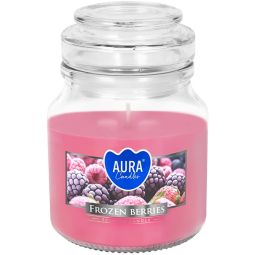 Lumanare parfumata borcan cu capac 28h Fructe padure inghetate 120g - AURA