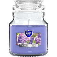 Lumanare parfumata borcan cu capac 28h Violet garden 120g - AURA