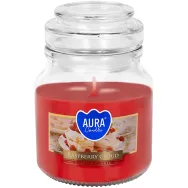 Lumanare parfumata borcan cu capac 28h Raspberry cloud 120g - AURA