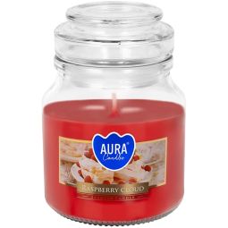 Lumanare parfumata borcan cu capac 28h Raspberry cloud 120g - AURA