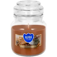 Lumanare parfumata borcan cu capac 28h Scortisoara Cuisoare 120g - AURA