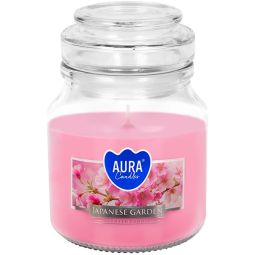 Lumanare parfumata borcan cu capac 28h Gradina japoneza 120g - AURA
