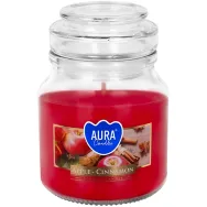 Lumanare parfumata borcan cu capac 28h Mar Scortisoara 120g - AURA