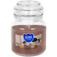 Lumanare parfumata borcan cu capac 28h Cafea 120g - AURA