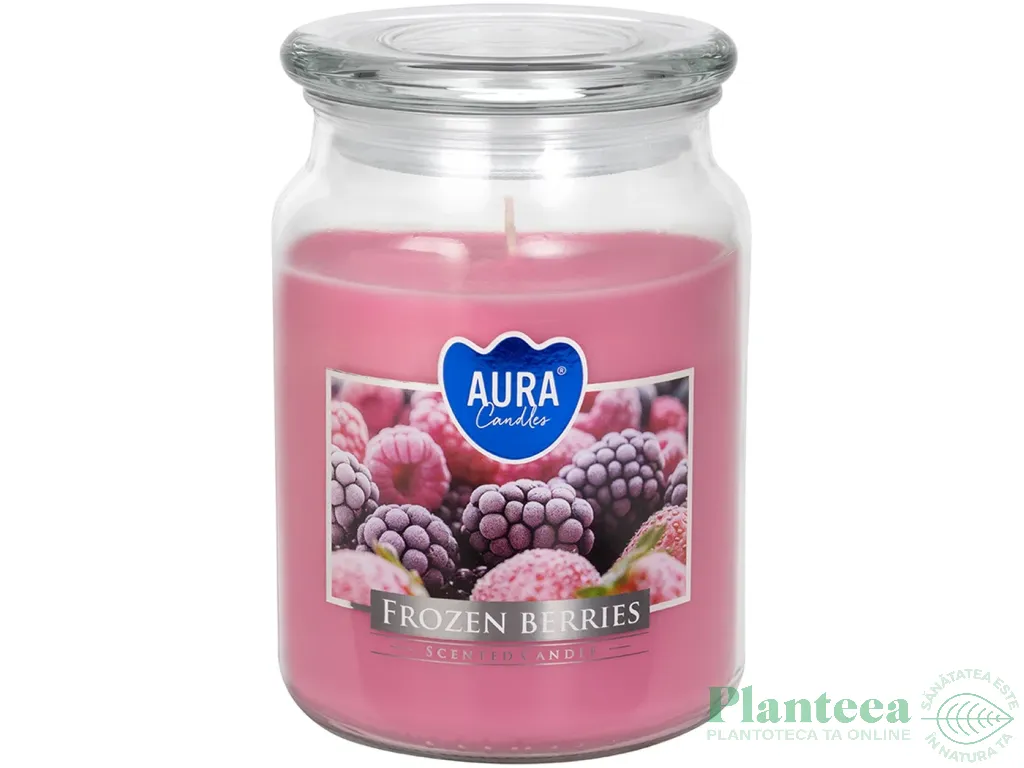 Lumanare parfumata borcan cu capac 100h Fructe inghetate 500g - AURA
