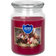 Lumanare parfumata borcan cu capac 100h Vin fiert 500g - AURA