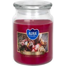 Lumanare parfumata borcan cu capac 100h Vin fiert 500g - AURA