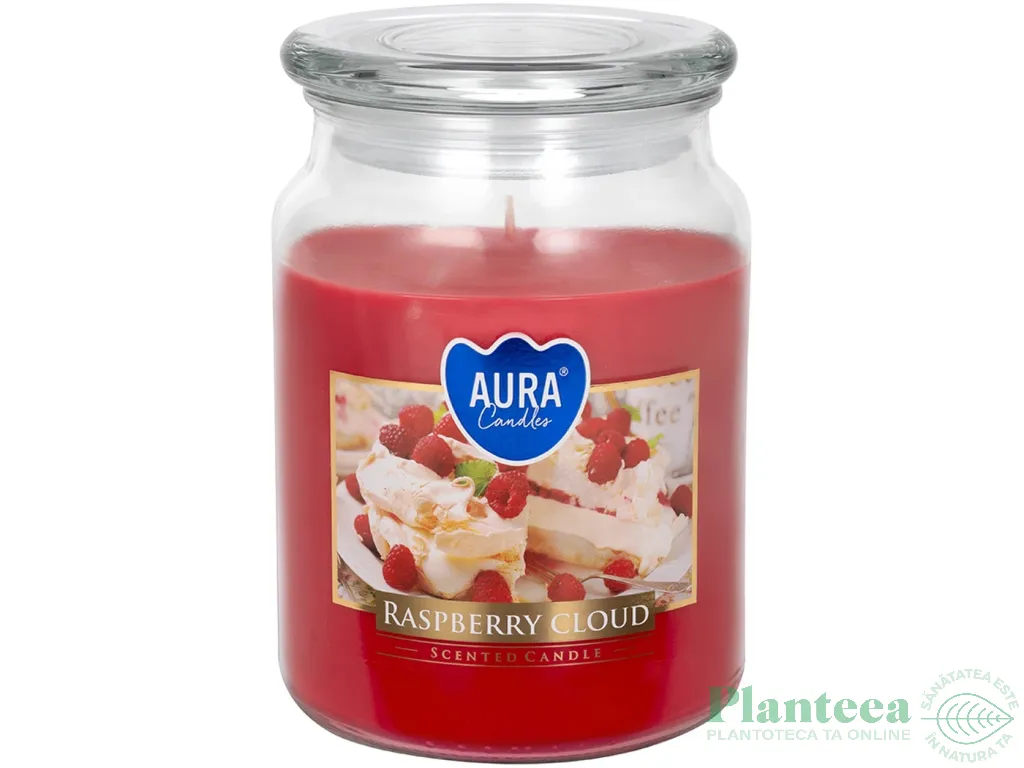Lumanare parfumata borcan cu capac 100h Rasberry cloud 500g - AURA