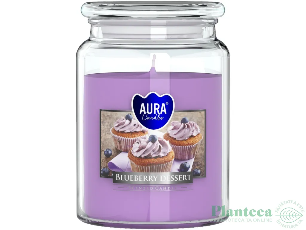 Lumanare parfumata borcan cu capac 100h Desert coacaze 500g - AURA
