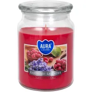 Lumanare parfumata borcan cu capac 100h Zmeura Lavanda alba 500g - AURA