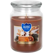 Lumanare parfumata borcan cu capac 100h Turta dulce 500g - AURA