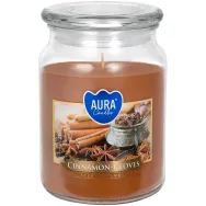 Lumanare parfumata borcan cu capac 100h Scortisoara cuisoare 500g - AURA