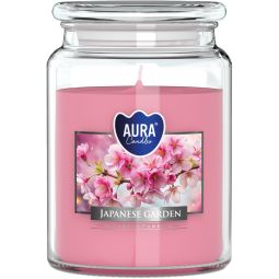 Lumanare parfumata borcan cu capac 100h Gradina japoneza 500g - AURA
