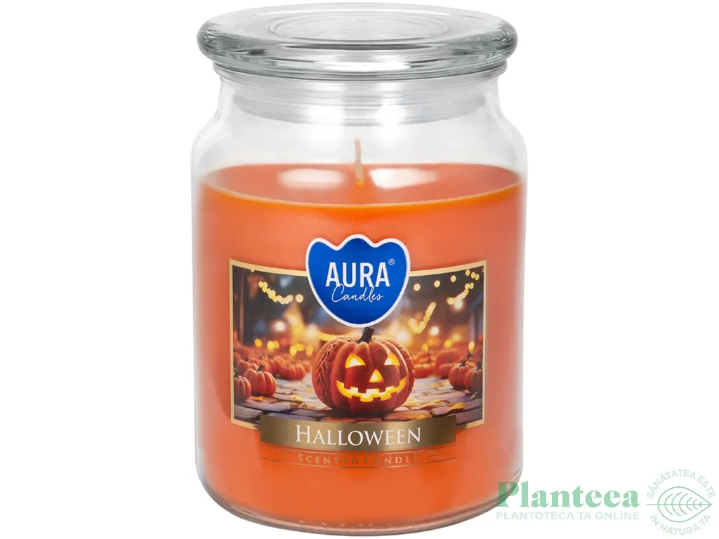 Lumanare parfumata borcan cu capac 100h Halloween 500g - AURA