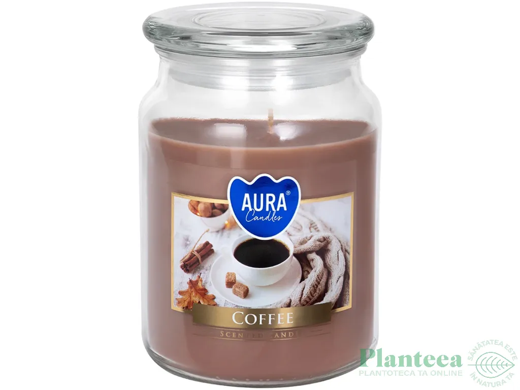 Lumanare parfumata borcan cu capac 100h Cafea 500g - AURA