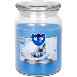 Lumanare parfumata borcan cu capac 100h AntiTabac 500g - AURA