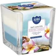 Lumanare parfumata pahar 3culori 32h Self care spa 170g - AURA