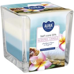 Lumanare parfumata pahar 3culori 32h Self care spa 170g - AURA