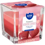 Lumanare parfumata pahar 3culori 32h Passion 170g - AURA