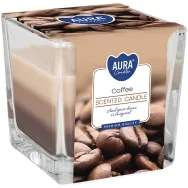 Lumanare parfumata pahar 3culori 32h Cafea 170g - AURA