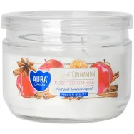 Lumanare parfumata 2fitile borcan cu capac 30h Mar Scortisoara 280g - AURA