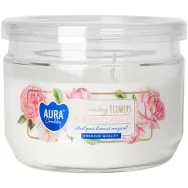Lumanare parfumata 2fitile borcan cu capac 30h Flori inflorite 280g - AURA