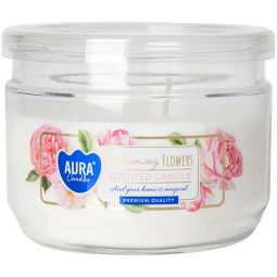 Lumanare parfumata 2fitile borcan cu capac 30h Flori inflorite 280g - AURA