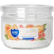 Lumanare parfumata 2fitile borcan cu capac 30h Fursecuri portocale 280g - AURA