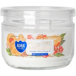 Lumanare parfumata 2fitile borcan cu capac 30h Fursecuri portocale 280g - AURA