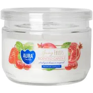 Lumanare parfumata 2fitile borcan cu capac 30h Fructe suculente 280g - AURA