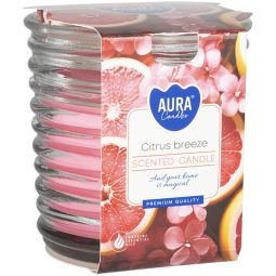 Lumanare parfumata pahar spirala 28h Citrus breeze 130g - AURA