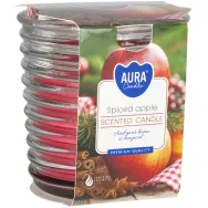Lumanare parfumata pahar spirala 28h Red Apple 130g - AURA