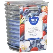 Lumanare parfumata pahar spirala 28h Berry fusion 130g - AURA