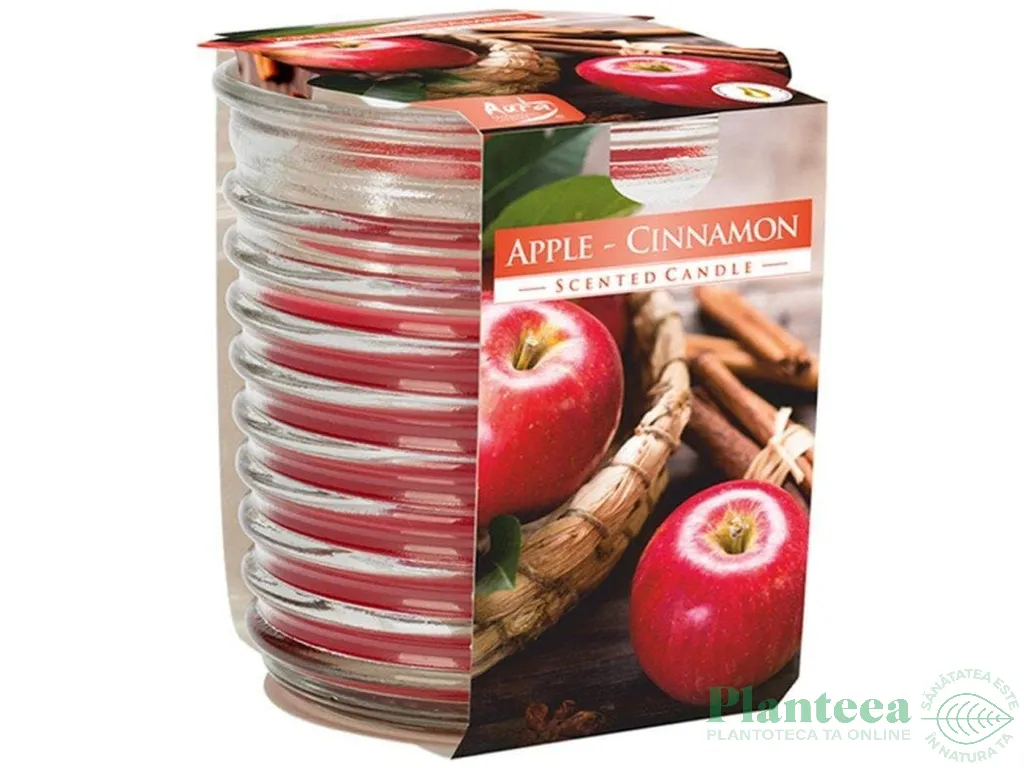 Lumanare parfumata pahar spirala 28h Mar Scortisoara 130g - AURA