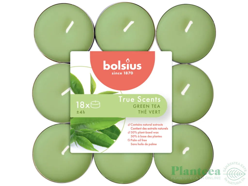 Lumanari pastila parfumate True Scents 4h Green tea 18b - BOLSIUS