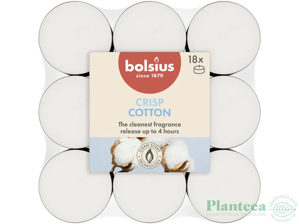 Lumanari pastila parfumate True Scents 4h Fresh cotton 18b - BOLSIUS