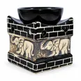 Vas ceramic ulei aromaterapie elefant negru~crem 9,5x8cm mare 1b - LCA